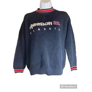 Vintage Reebok Classic Knit Y2K Pullover Sweater Medium